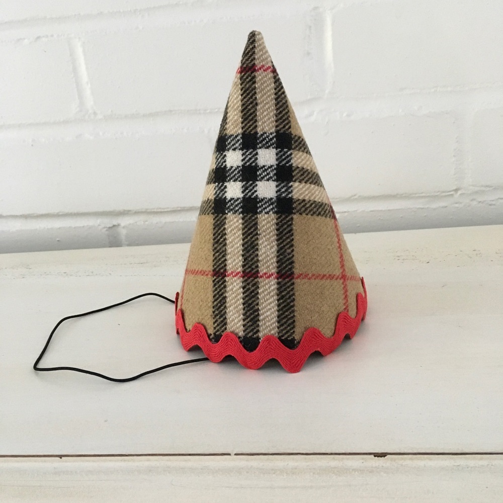 boys black and tan classic tartan plaid fall autumn party birthday hat